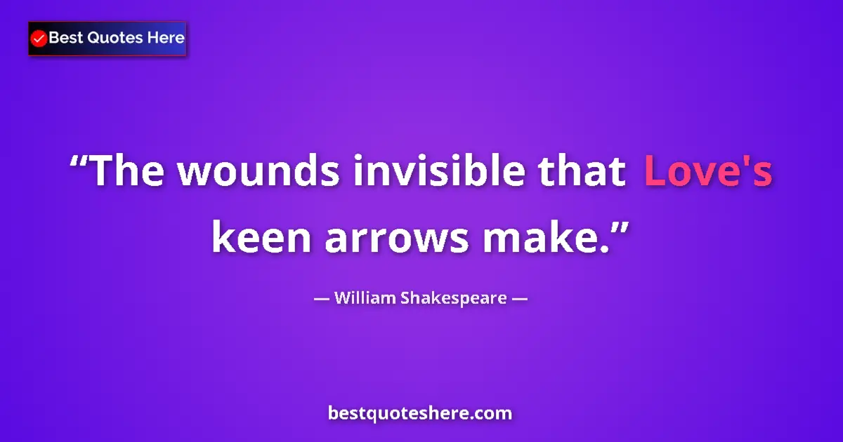Quote by William Shakespeare: The wounds invisible that Love's keen arrows make.