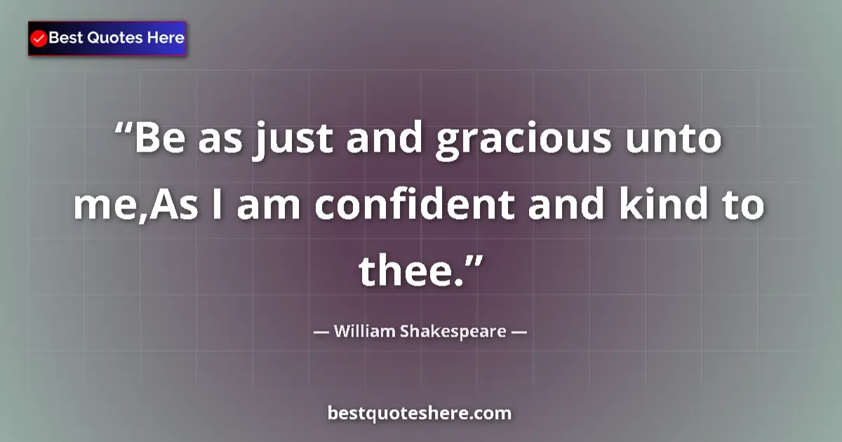 Quote by William Shakespeare: Be as just and gracious unto me,As I am confident 