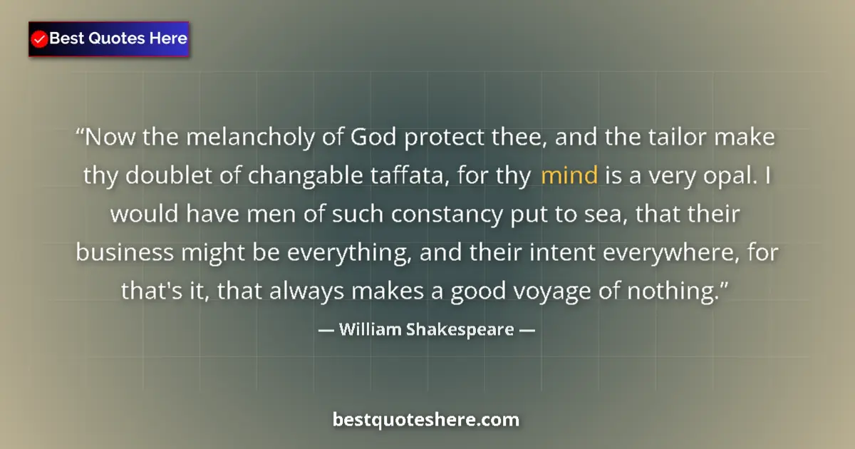 Quote by William Shakespeare: Now the melancholy of God protect thee, and the ta