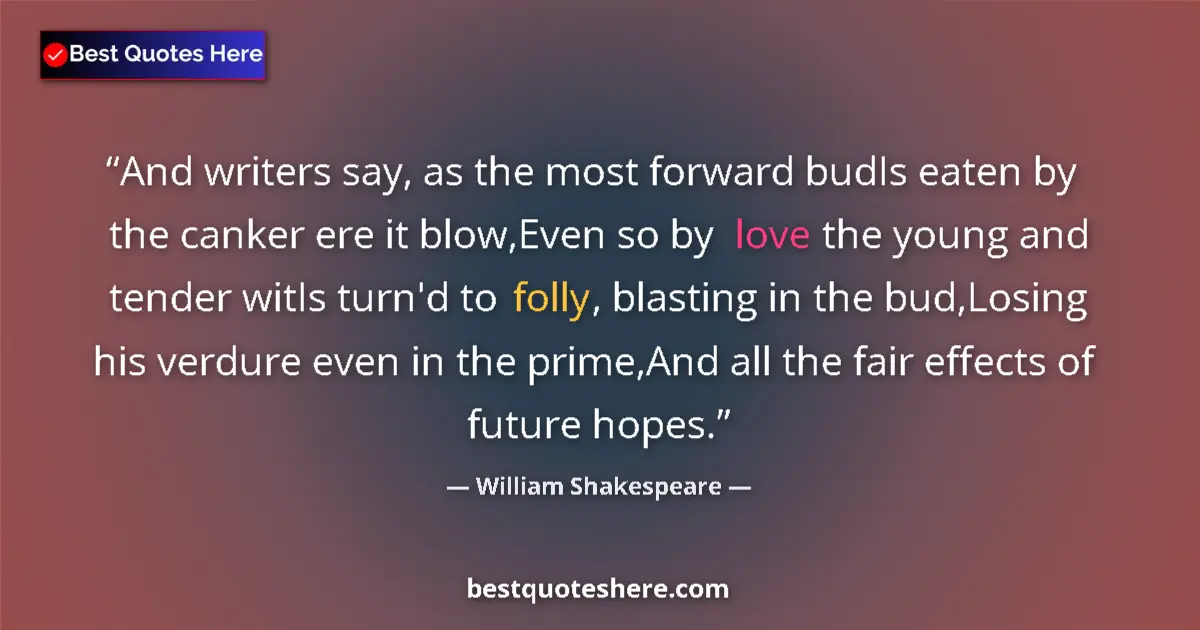 Quote by William Shakespeare: And writers say, as the most forward budIs eaten b