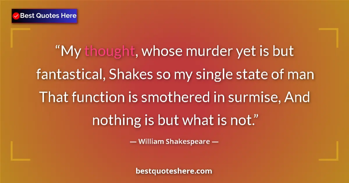 Quote by William Shakespeare: My thought, whose murder yet is but fantastical, S
