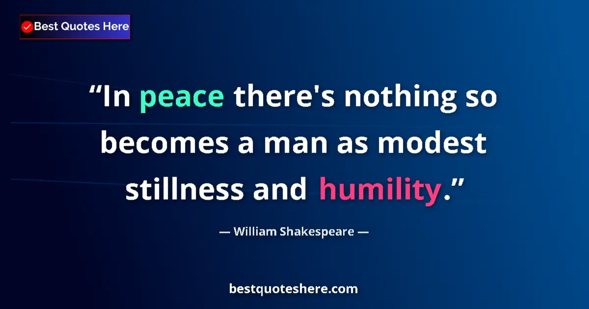 Quote by William Shakespeare: In peace there's nothing so becomes a man as modes