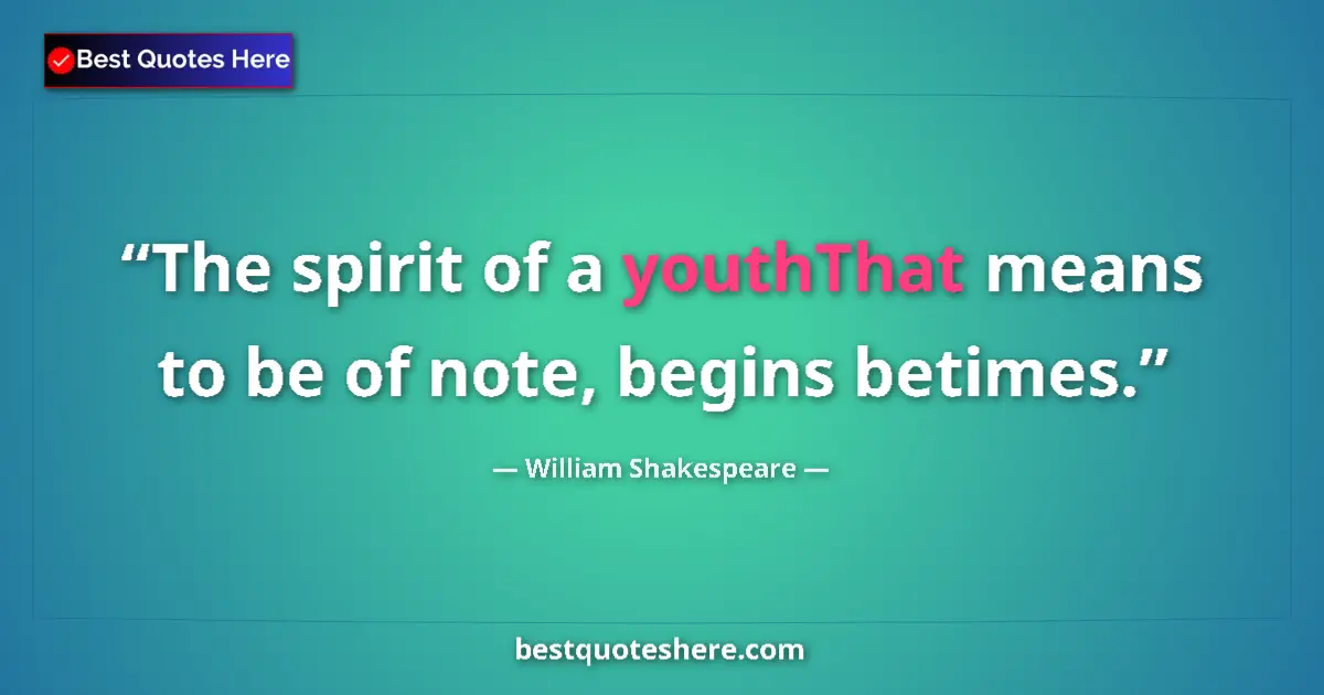 Quote by William Shakespeare: The spirit of a youthThat means to be of note, beg
