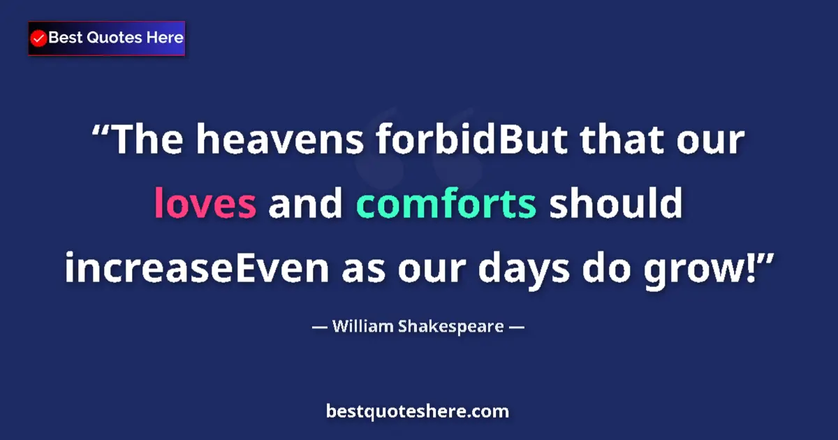 Quote by William Shakespeare: The heavens forbidBut that our loves and comforts 