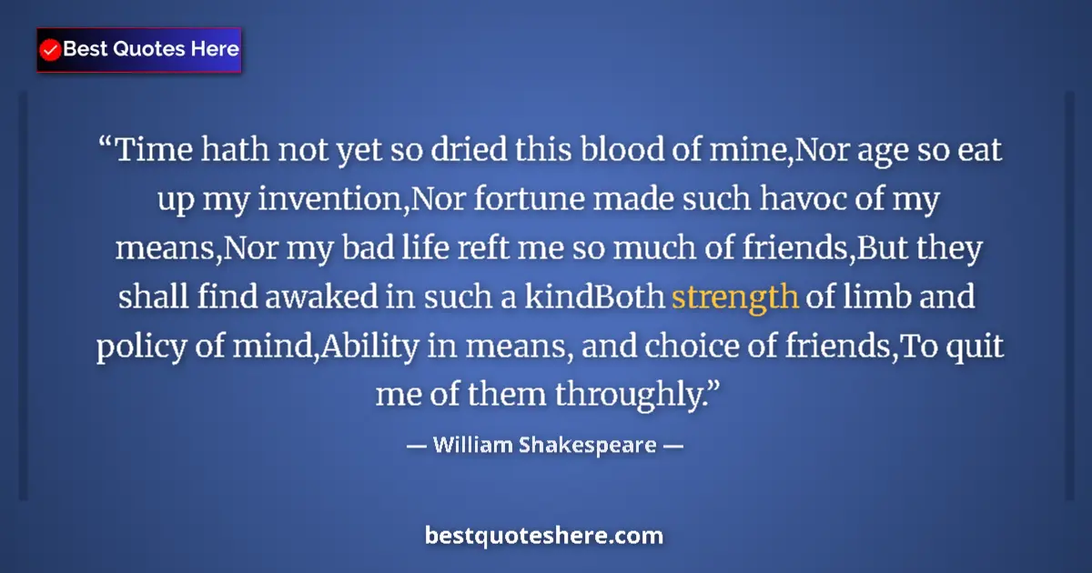 Quote by William Shakespeare: Time hath not yet so dried this blood of mine,Nor
