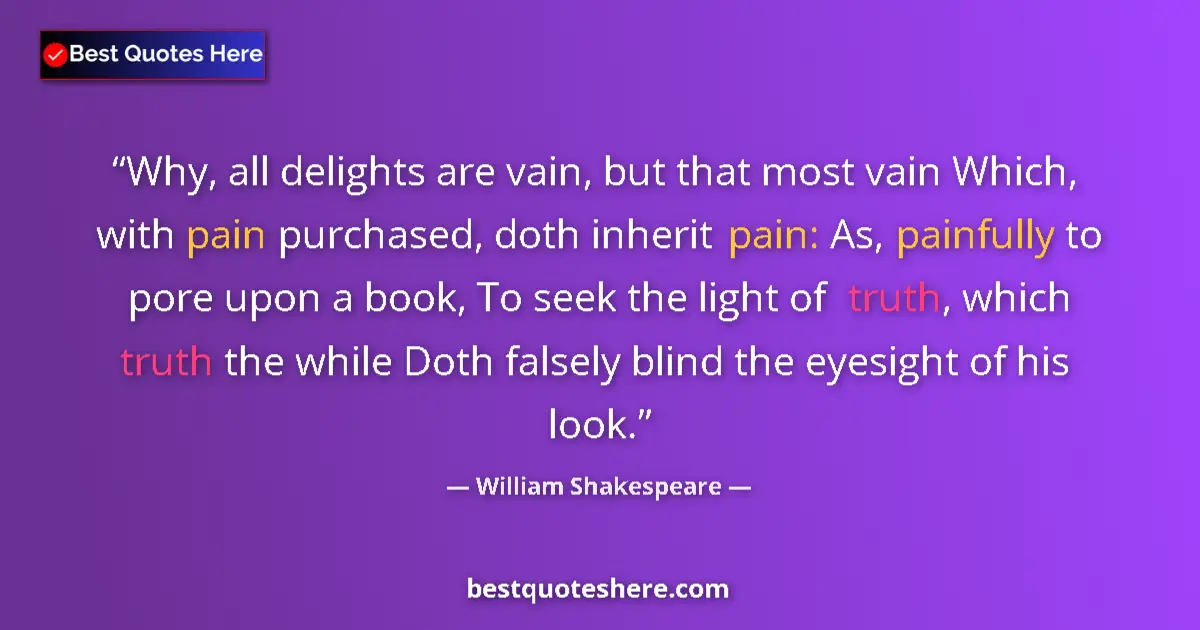 Quote by William Shakespeare: Why, all delights are vain, but that most vain Whi