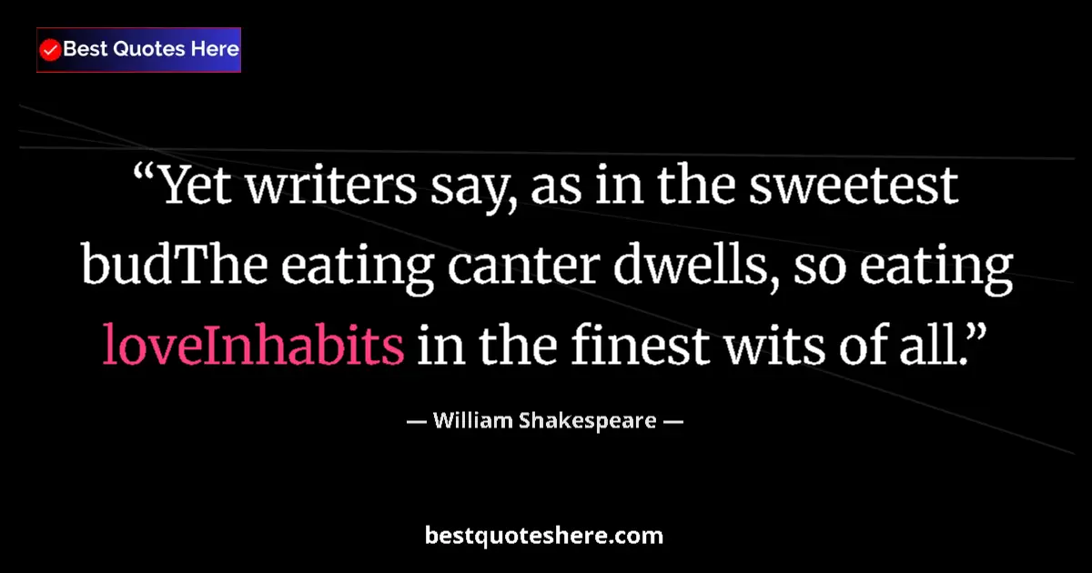 Quote by William Shakespeare: Yet writers say, as in the sweetest budThe eating 