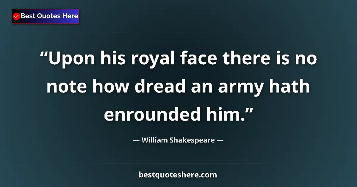 Quote by William Shakespeare: Upon his royal face there is no note how dread an 
