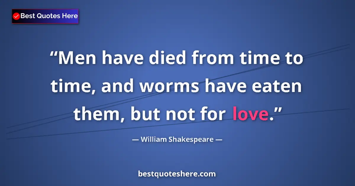 Quote by William Shakespeare: Men have died from time to time, and worms have ea