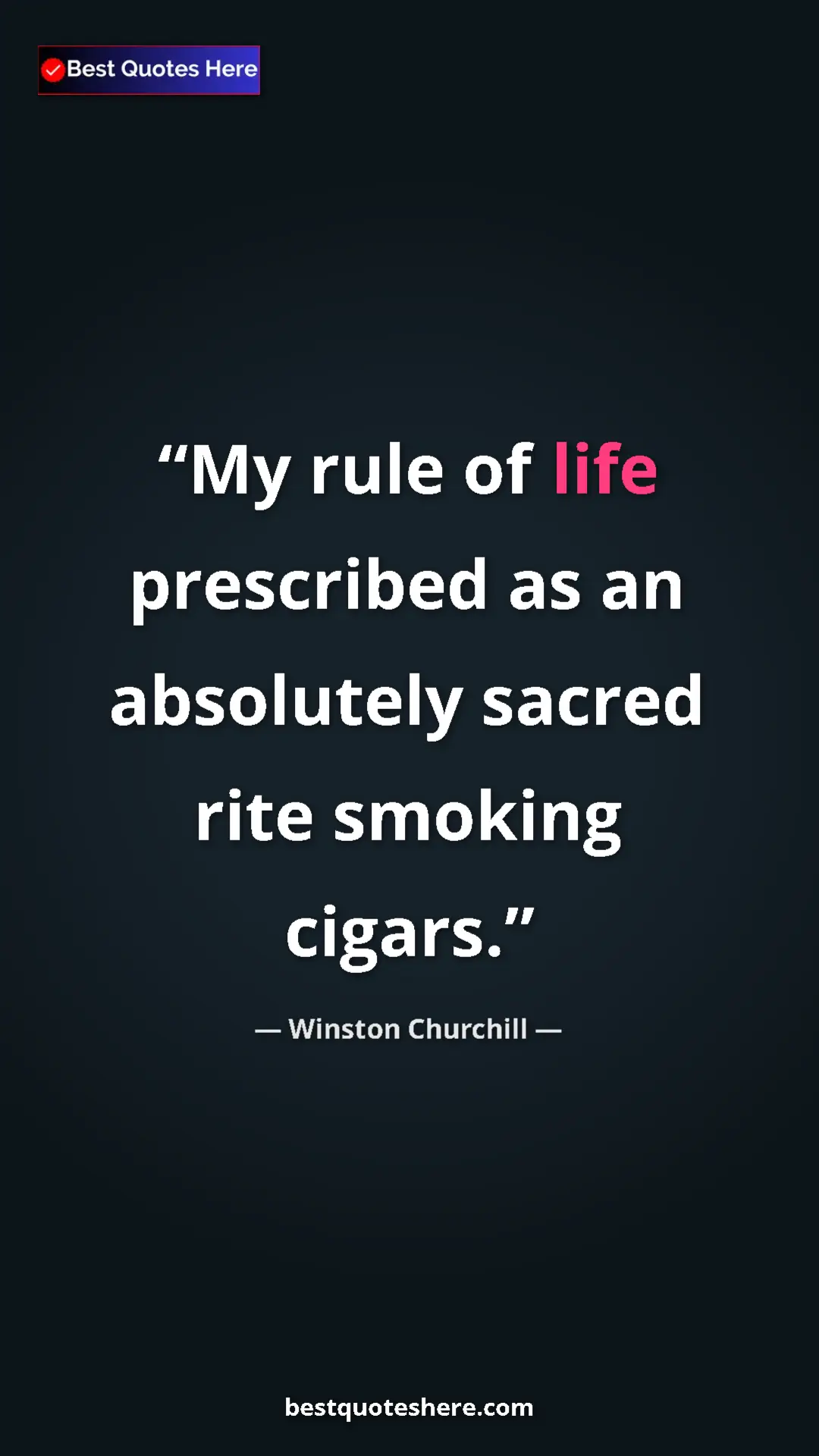 Winston Churchill Quote Card: "My rule of life prescribed as an absolutely sacred rite..." Pinterest quote poster by Winston Churchill: "My rule of life prescribed as an absolutely sacred rite..."