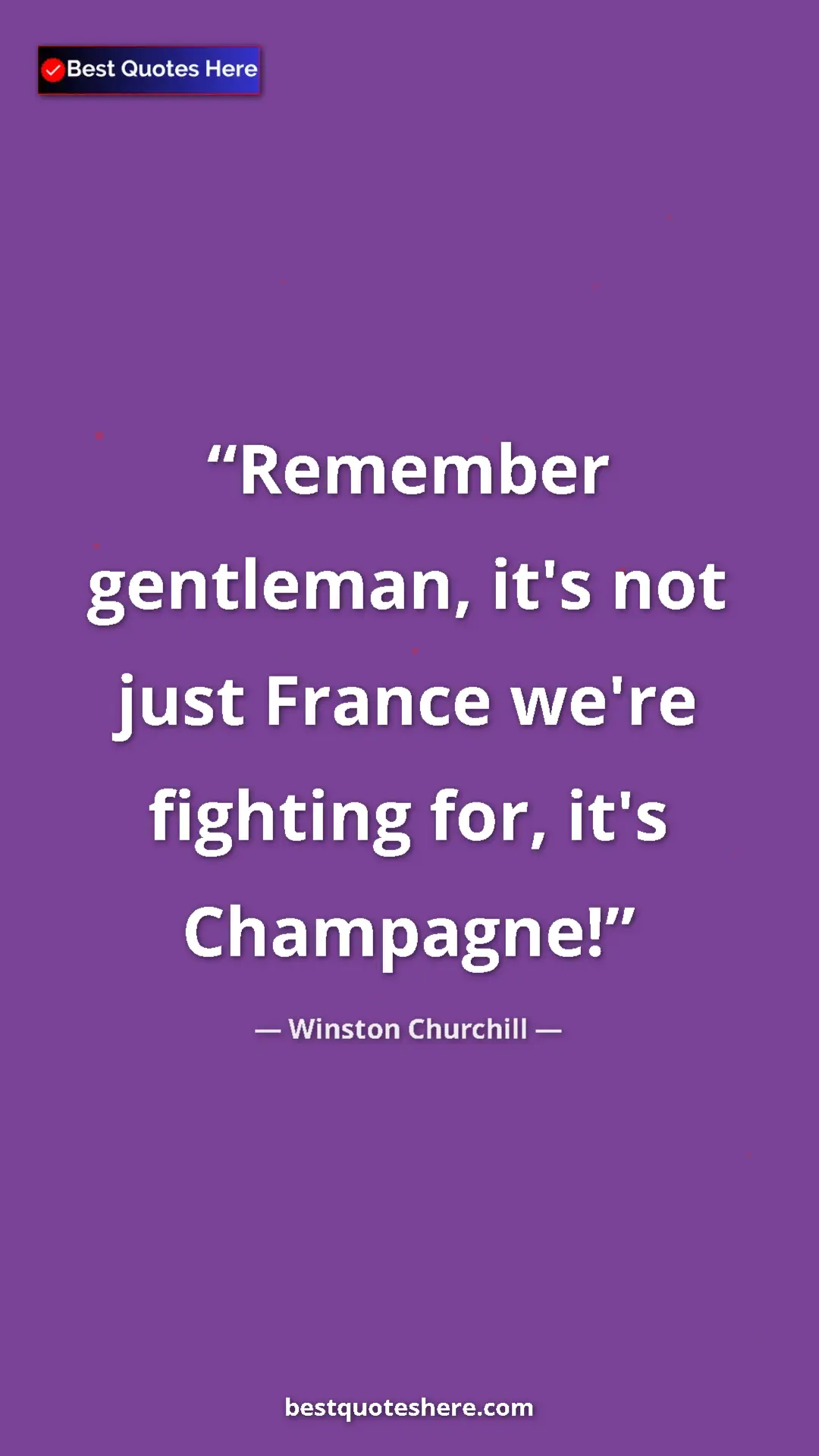 Winston Churchill Quote Card: "Remember gentleman, it's not just France we're fighting..." Pinterest quote poster by Winston Churchill: "Remember gentleman, it's not just France we're fighting..."