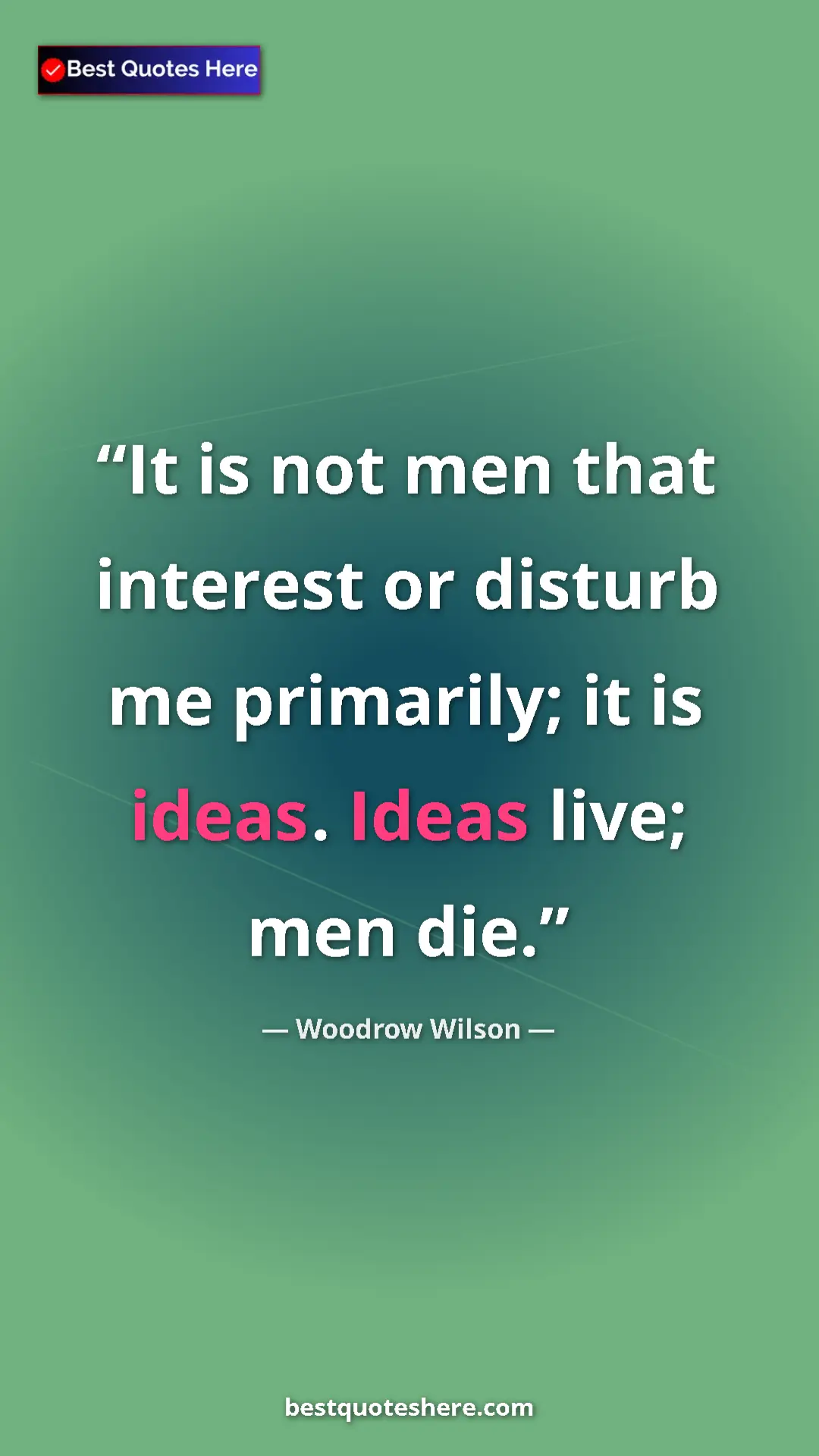 Woodrow Wilson Quote Card: "It is not men that interest or disturb me primarily; it is..." Pinterest quote poster by Woodrow Wilson: "It is not men that interest or disturb me primarily; it is..."