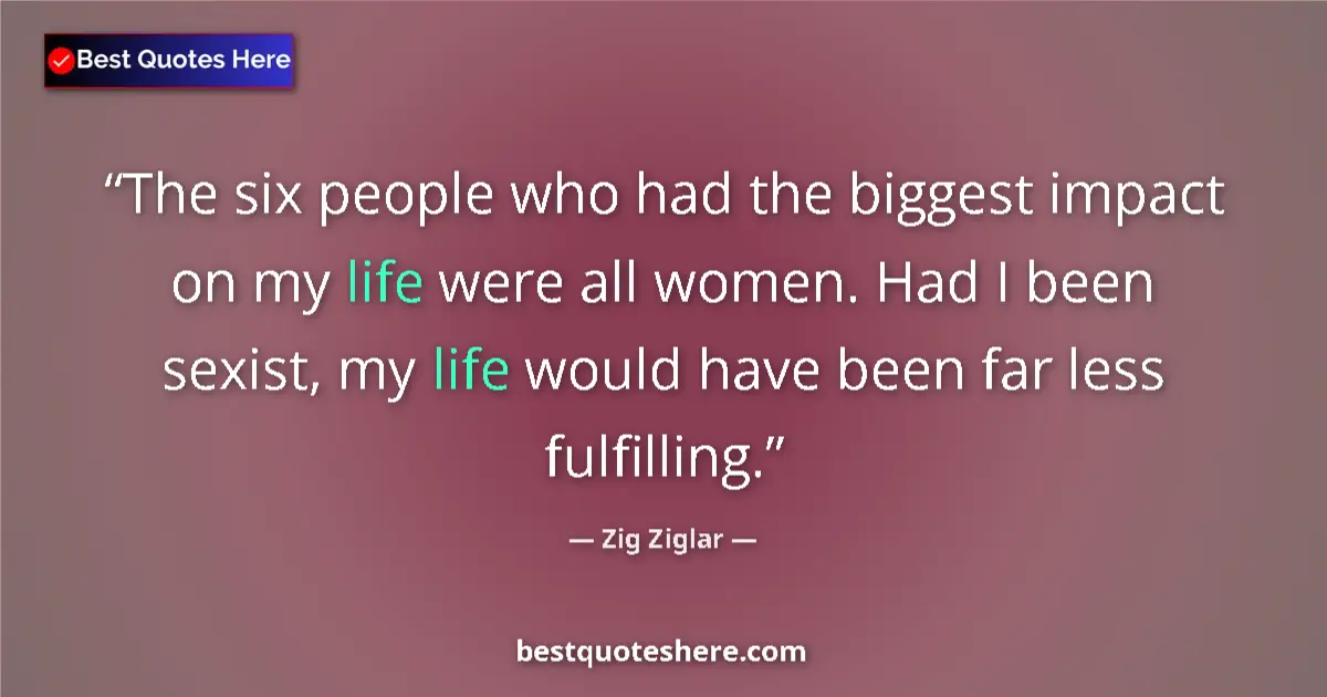 Quote by Zig Ziglar: The six people who had the biggest impact on my li
