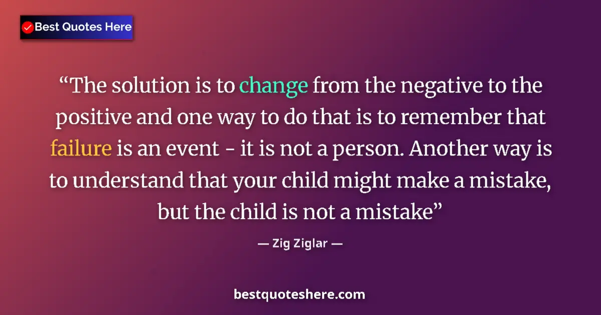 Image for the quote by Zig Ziglar: The solution is to change from the negative to the positive and one way to do that is to remember th...