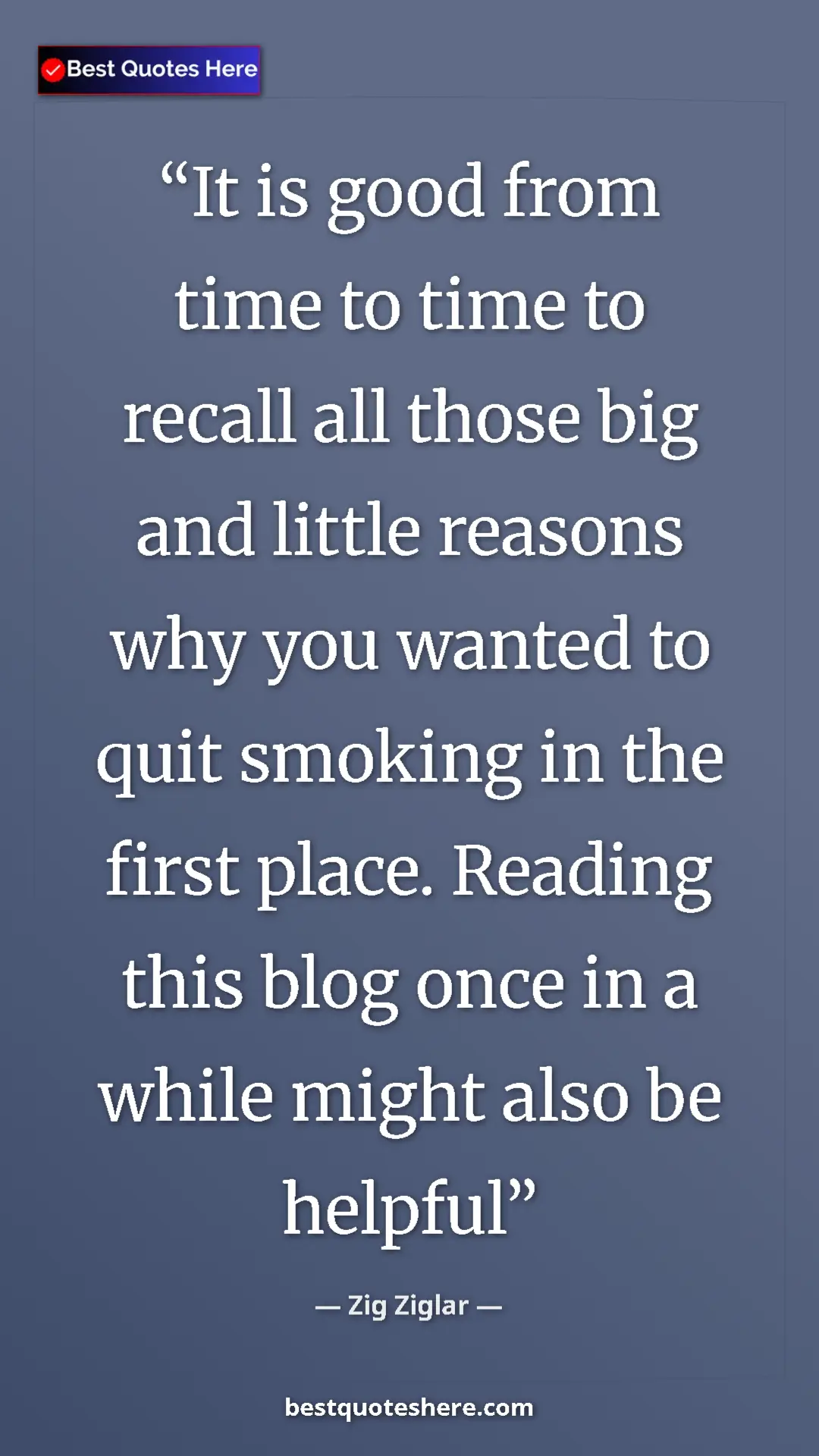 Pinterest quote poster by Zig Ziglar: "It is good from time to time to recall all those big and..."