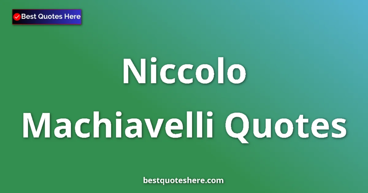 Niccolo Machiavelli