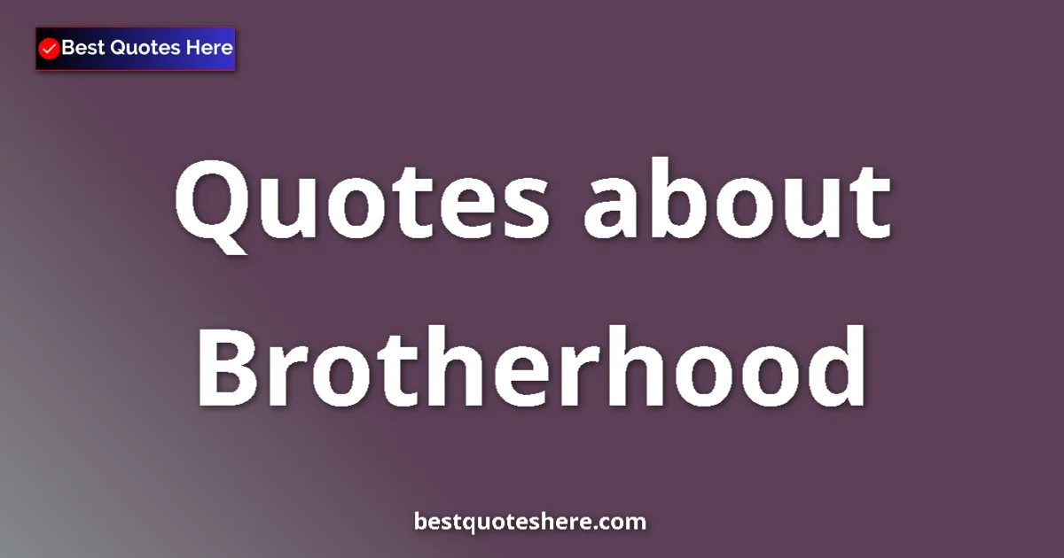Brotherhood quotes and sayings collection