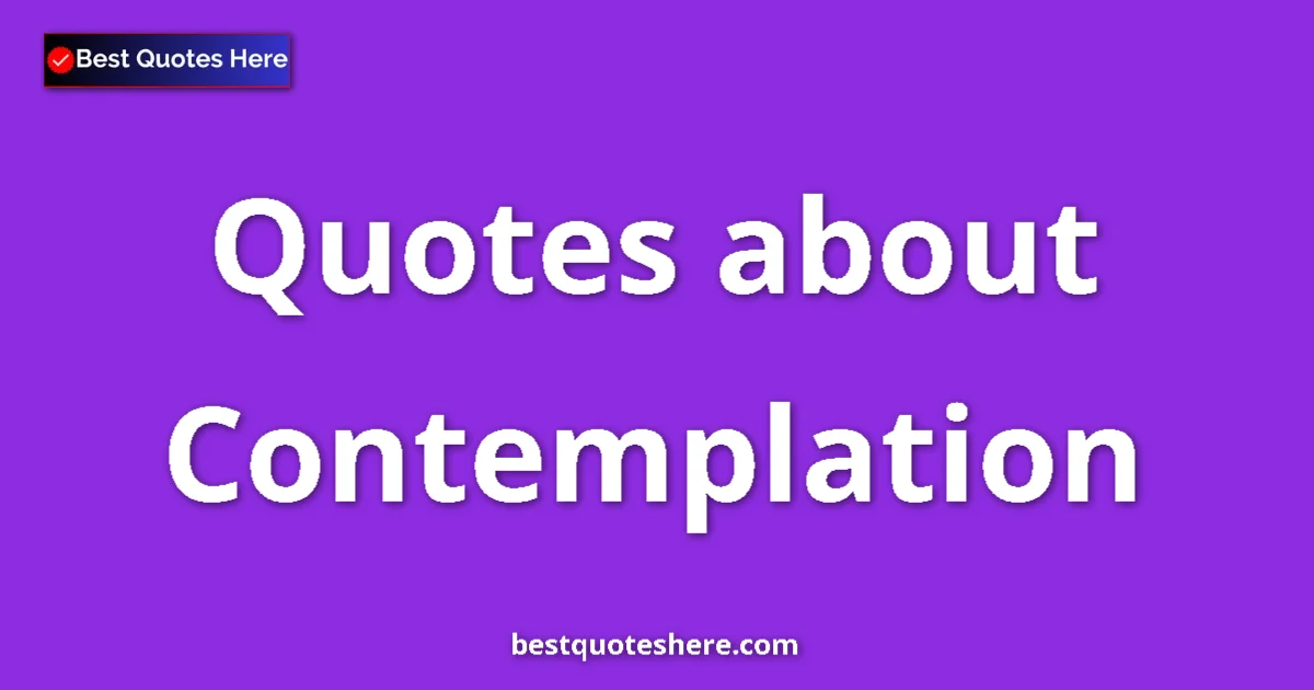 Contemplation quotes and sayings collection