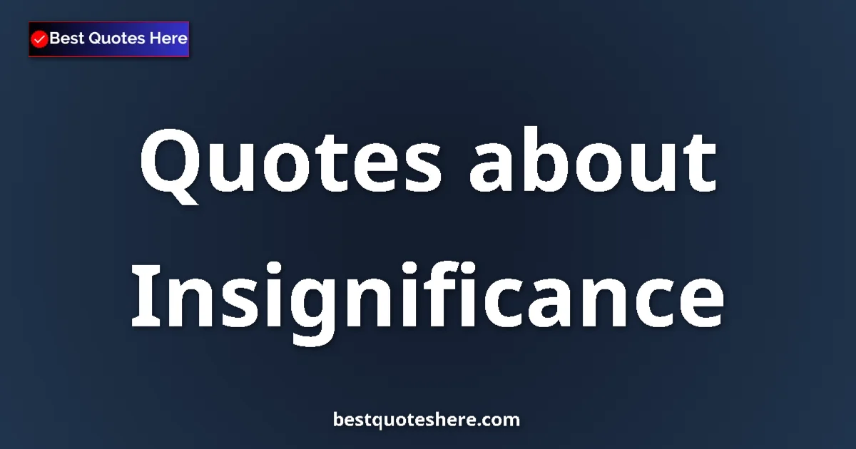 Insignificance quotes and sayings collection